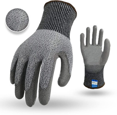 FreshDcart Rubber, Nylon Anti Cut Safety Hand Gloves with Level 5 Protect Kitchen Gloves Nylon, Rubber  Safety Gloves(Pack of 2)