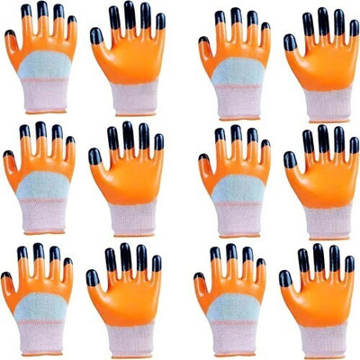 7SHIELD 6PAIR Cut Resistant Hand Safety Gloves Cut-Proof Protection Rubber Nylon  Safety Gloves(Pack of 12)