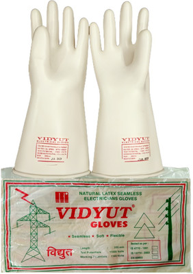 vidyut ELECTRICAL SAFETY HAND GLOVES 11 KVA PACK OF 1 PAIR Rubber Safety Gloves(Pack of 2)