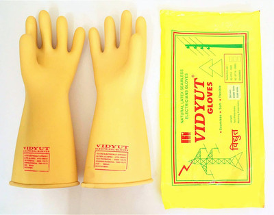 vidyut 33 KV Electrical Insulated Rubber Seamless Hand Gloves (PACK OF 1 PAIR) Rubber  Safety Gloves(Pack of 2)