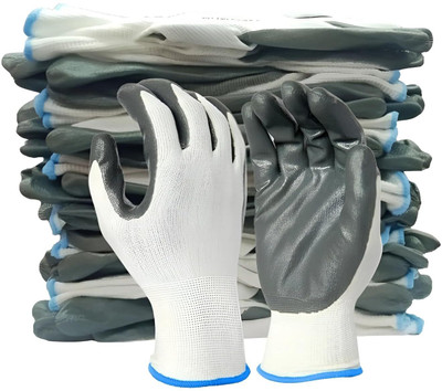 STYLERA Premium Hand Work Glove Seamless Smooth Grip for Cut Resistant General Duty Work Nitrile, Synthetic  Safety Gloves(Pack of 20)