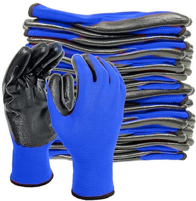 Suresafe Nylon Latex Coated Safety Hand Protection Work Gloves Industrial Material Nylon, Latex  Safety Gloves(Pack of 10)