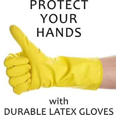 Shakuntla Wet Dry Glove Safety Glove medium Yellow Pair 1 Rubber  Safety Gloves(Pack of 1)