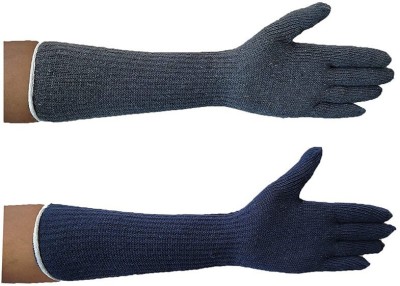 Safetify Blacktail Cotton Full Sleeve Knitted Unisex Hand Gloves (2 Pair) Polyester  Safety Gloves(Pack of 2)