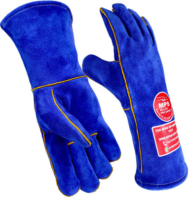 MPS Leather Welding Gloves Blue MPS031 Leather  Safety Gloves(Pack of 1)