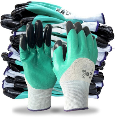 Donizard Industrial Anti Cutting Cut Resistant Hand Safety Gloves Cut-Proof Protection Nitrile, Rubber  Safety Gloves(Pack of 10)