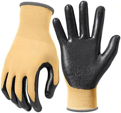 STYLERA 3 Pair Multipurpose Daily Use Reusable Washable Grip Coating Anti Cut Resistant Nylon, Nitrile  Safety Gloves(Pack of 3)