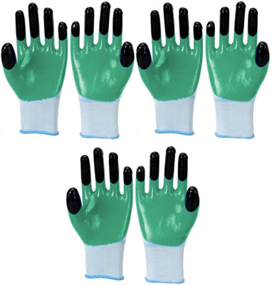 HM EVOTEK Washable Reusable Cut Proof Nitrile Cotton Cleaning Gloves for Unisex Y69 Wet and Dry Glove Set(Free Size Pack of 3)