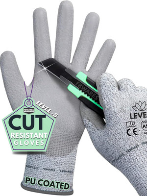 F8WARES Level 5 Cut Resistant Gloves for Kitchen, Cutting Vegetables /Cut-proof Safety Polyester  Safety Gloves(Pack of 1)