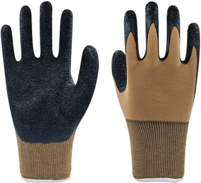 7SHIELD 5 PAIR Cut Resistant Hand Safety Gloves brown Cut-Proof Protection Nylon  Safety Gloves(Pack of 10)