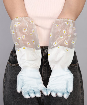 RBGIIT 14''Length Heavy Industrial Kitchen Cement Worker Women Men Waterproof Reuse B4 Rubber  Safety Gloves(Pack of 1)