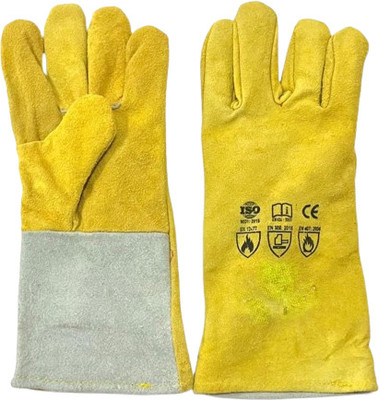 Donizard High-Temperature Leather Welding Gloves Heat & Fire Resistant Cut-Proof Trusted Leather  Safety Gloves(Pack of 2)