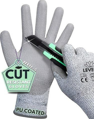 Donizard 1 Pair Anti Cut Resistant Level5 Protection Kitchen Glove for Cutting Vegetables Synthetic, Polyester  Safety Gloves(Pack of 2)