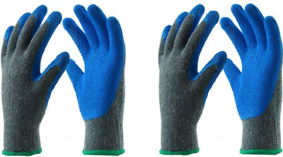 RBSOCK Nylon Coted Rubber Hand Gloves Pack Of 2 Pair Nylon, Rubber  Safety Gloves(Pack of 2)