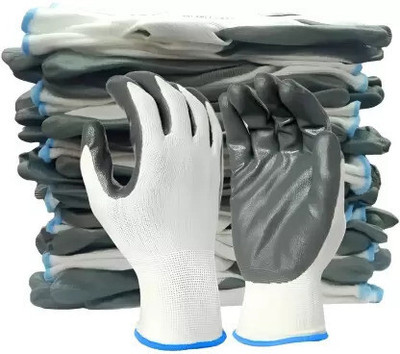 7SHIELD Nylon Safety , Cut Resistance Gloves 5 Pairs Nylon  Safety Gloves(Pack of 10)