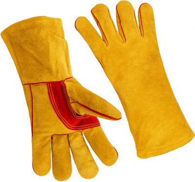 Donizard Heavy Duty Durable Heat Resistant Welding Works, ISO Certified, Made in India Leather  Safety Gloves(Pack of 2)