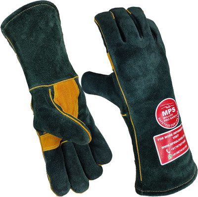 MPS Fire Resistant Welding Gloves With Reinforced Green MPS023 Leather  Safety Gloves(Pack of 1)