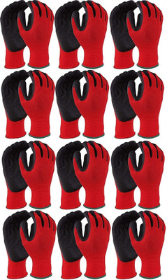 RBSOCK Latex Coated Firm Grip Industrial Safety Work Cut Resistant Gloves BN-19 Nylon  Safety Gloves(Pack of 12)