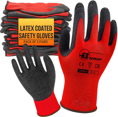 STYLERA 5 Pair Cut Resistant Arms Protection Heavy Duty Works Factory Labour RB- Nylon Nylon  Safety Gloves(Pack of 10)