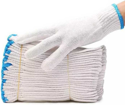 STYLERA 10 Pair Reusable Washable Cotton Knitted Gloves Bundle Free size, For Unisex Synthetic  Safety Gloves(Pack of 20)