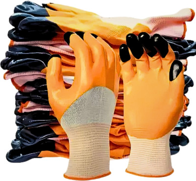 7SHIELD 1Pair Heavy Duty Nylon Hand Safety Gloves For Construction,Grading Anti Cut Nylon Safety Gloves(Pack of 2)