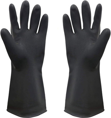 RBGIIT Flocklined Multipurpose Non-Slip Natural Rubber Gloves Rubber  Safety Gloves(Pack of 2)