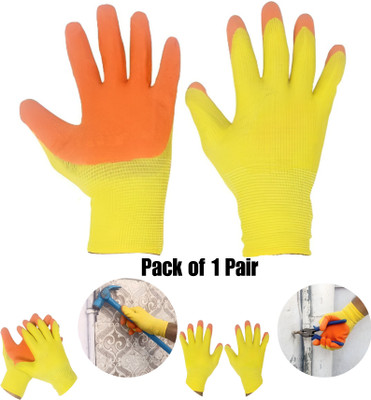 Donizard Nylon Anti Cut Resistance Hand Gloves (Pack of 1 Pair) Re-usable and Washable Nylon, Latex  Safety Gloves(Pack of 2)