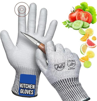 Wishpool 1 PAIR Cut Resistant Gloves, Level 5 Protection Safety Work Gloves Nitrile  Safety Gloves(Pack of 1)