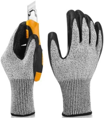 Donizard 1 Pair Level 5 Cut Resistant Gloves for Kitchen, Cutting Vegetables /Cut-proof Synthetic, Polyester, Rubber  Safety Gloves(Pack of 1)