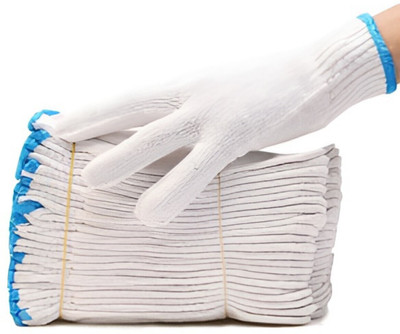 QTM 10 Pair Cotton Knitted Gloves Reusable Washable Bundle for Unisex Free size Synthetic  Safety Gloves(Pack of 20)