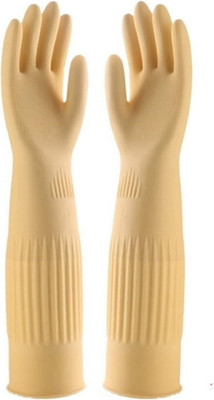 RBGIIT Non-Slippery Kitchen food processing industrial Long Elbow Home Bathroom Garden Rubber  Safety Gloves(Pack of 2)