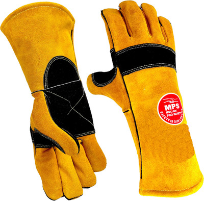 MULLICK PRO SAFETY MPS-01 Heat/Fire Resistant, Grill/Fireplace Welding /BBQ/Animal handling gloves Leather  Safety Gloves(Pack of 2)