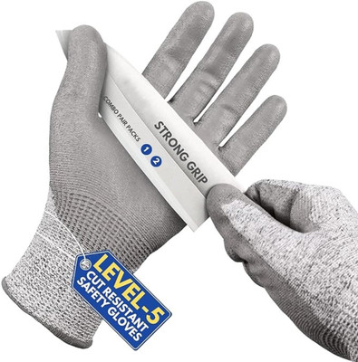 Donizard Level 5 Cut Resistant Gloves for Kitchen, Cutting Vegetables /Cut-proof Safety Synthetic, Rubber  Safety Gloves(Pack of 2)