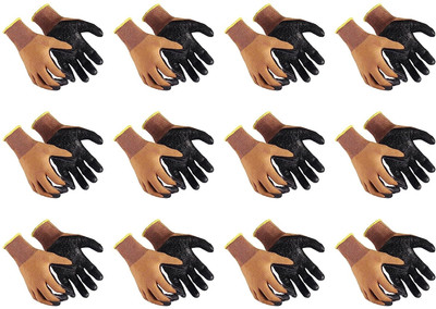 RBSOCK Latex Coated Firm Grip Industrial Safety Work Cut Resistant Gloves BN-46 Nylon  Safety Gloves(Pack of 12)