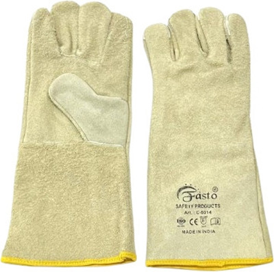 STYLERA 1 Pair Heavy Duty Leather Welding Hand Gloves Protective Durable Heat Resistant Leather  Safety Gloves(Pack of 2)