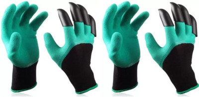 Safies Garden Safety Gloves With ABS Claws For Digging & Planting (Pack of 2 Pairs) XL Latex  Safety Gloves(Pack of 4)