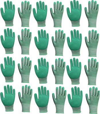 RBGIIT 12 Pair Grey And Green Rubber Cotted Gloves For Speacil Kitchen Workers In Indrustrial Heavy Contrction Labourer Non Cutting Cut Restitance Heat Water Unbraekble Safety Gloves For Safe Hand Rubber Safety Gloves(Pack of 24) RBGIIT 12 Pair Grey And Green Rubber Cotted Gloves For Speacil Kitchen Workers In Indrustrial Heavy Contrction Labourer Non Cutting Cut Restitance Heat Water Unbraekble Safety Gloves For Safe Hand Rubber Safety Gloves(Pack of 24)