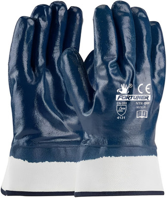 fortuner Nitrile Fully Dipped Cuff Safety Gloves 1 Pair Heavy Duty Nitrile  Safety Gloves(Pack of 1)