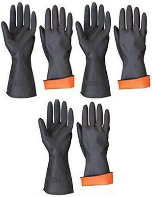 NARV 3 Chemical Resistant Protective Work Heavy Duty Industrial Acid,Alkali Oil Rubber  Safety Gloves(Pack of 3)