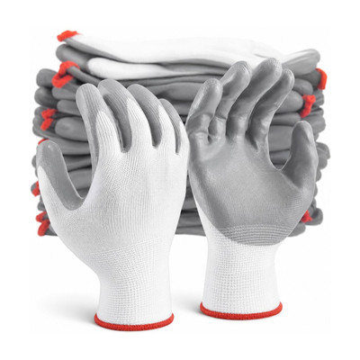 AZWIAN 6 Pair Grey Nitrile Coated Safety Hand Gloves for Construction & Industrial Use Nitrile  Safety Gloves(Pack of 6)