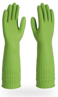 Padchaaya 1 Pair Reusable PVC Lined Hand Gloves for Kitchen Dishwashing During Winters Rubber  Safety Gloves(Pack of 1)