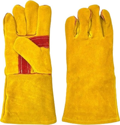 Donizard 14 INCH Heavy Duty Leather Welding Hand Glove Protective Durable Heat Resistant Leather  Safety Gloves(Pack of 2)