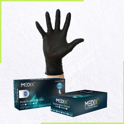 medix healthcare MEDIX ULTRA PREMIUM BLACK Nitrile  Safety Gloves(Pack of 50)