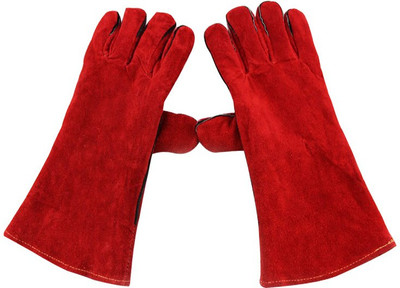 Donizard Red Leather Hand Safety & Welding Gloves Leather  Safety Gloves(Pack of 2)