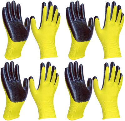 HM EVOTEK Oil & Cut Resistant Safety Hand Gloves Cut-Proof Protection Nylon Hand Gloves K3 Wet and Dry Glove Set(Free Size Pack of 4)