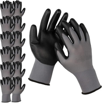 Donizard Nitrile Coated Anti Cut Heat Resistant Work Glove for Construction Industrial Nitrile  Safety Gloves(Pack of 12)