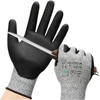 QTM 1 Pair Level 5 Cut Resistant Gloves for Kitchen, Cutting Vegetables /Cut-proof Synthetic, Polyester  Safety Gloves(Pack of 1)