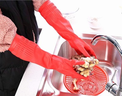 HM EVOTEK Long Sleeve Gloves for Washing Dish, Bathroom, Laundry, Pet Care,Garden Work_15 Wet and Dry Glove Set(Large Pack of 2)