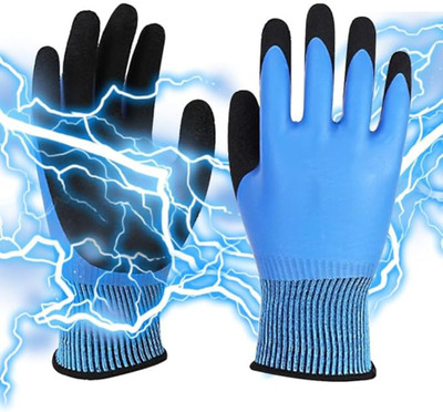 Donizard 220V Resistance Non-slip Safe Electrical Multi Purpose Gloves Nitrile, Nylon  Safety Gloves(Pack of 2)
