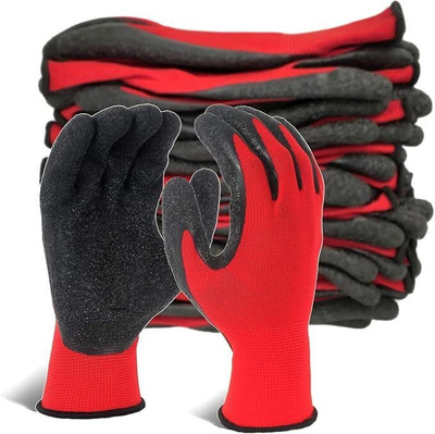Suresafe 20PAIR RED AND BLACK GLOVES Rubber, Nylon, Synthetic, Nitrile  Safety Gloves(Pack of 40)